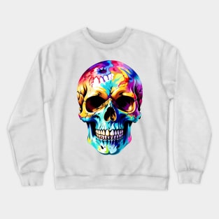 Colored Skull in Vibrant Vector Style Crewneck Sweatshirt